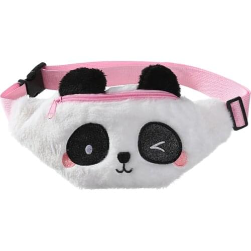 Cute Fanny Pack Panda Waist Bag Plush Belt Bag Chest Bag Small Shoulder Bag LX9F