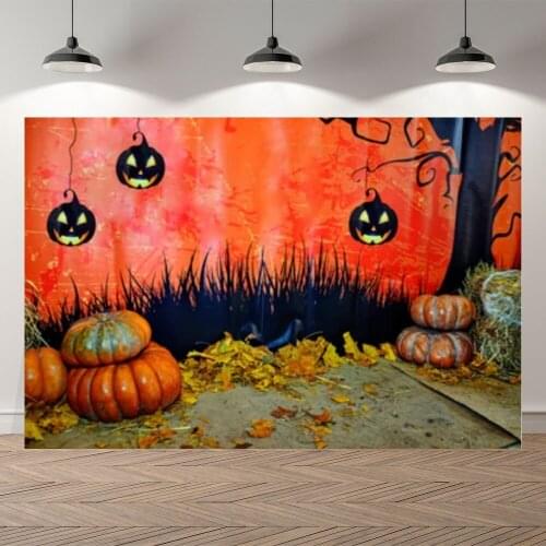 Seekpro Autumn Halloween Party Trick Or Treat Pumpkin Kids Photography Background Photographic Backdrop For Photo Studio Shoot