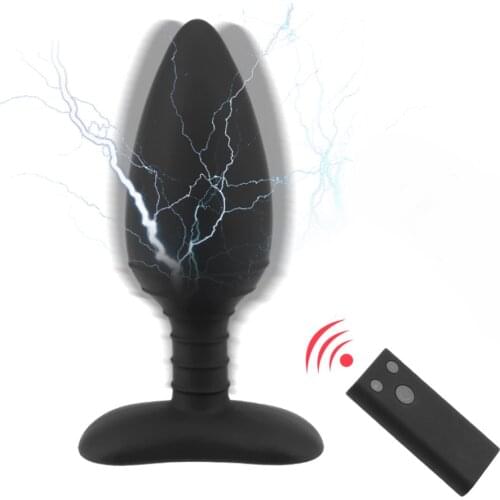 10 Frequency Electric Shock Anal Plug Vibrator Prostate Massager Vibrator Wireless Remote Control Sex Toys For Men Women