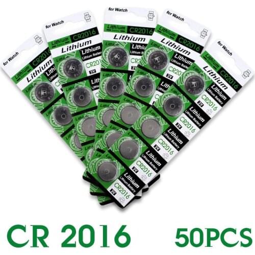 YCDC 2016 Hot selling 50 Pcs 3V Lithium Coin Cells Button Battery DL2016 KCR2016 CR2016 LM2016 BR2016 EE6278 52% off