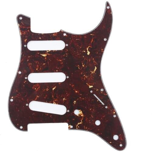 Musiclily SSS 11 Hole Strat Guitar Pickguard for Fender USA/Mexican Made Standard Stratocaster Style, 4Ply Tortoise Shell