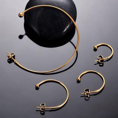 Stainless Steel Hoop Earrings For Women Hollow Round Circle Earrings Earrings Ear With Back for Women Jewelry Wholesale