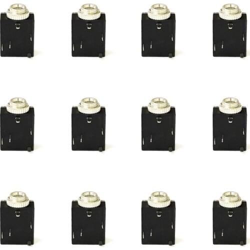 10pcs 3.5 Headphone Jack Two-channel Stereo Rib Earphone Socket 6mm