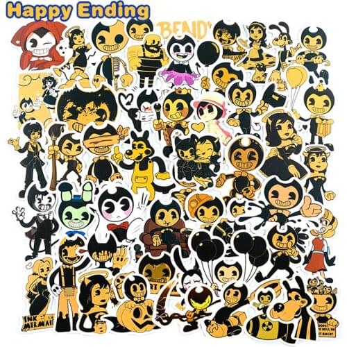 10/30/50Pcs Bendy And The Ink Machinet Cartoon Stickers Waterproof Skateboard Scrapbook Suitcase Laptop Racing Kid Anime Sticker