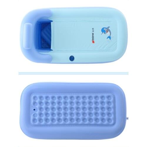 160 *82* 64cm Blue Large Size PVC Folding Portable Inflatable Bath Bathtub For Adults With Air Pump SPA Household InflatableTub