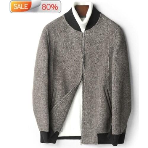 2020 Double-sided Wool Coat Men Casual Short Overcoat Autumn Mens Coats and Jackets Abrigo Hombre D-04-1951 B23011