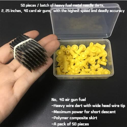 50 pieces / batch of heavy fuel metal needle darts, 2.25 inches, 40 card air guns, with the highest speed and deadly accuracy