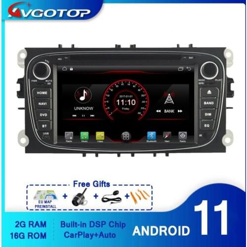 AVGOTOP Android 10 WINCE Bluetooth GPS Car Radio DVD Player for FORD MONDEO 2G 16G MP3 MP4 Vehicle Multimedia