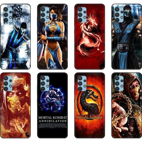 Black tpu Case For Samsung galaxy A12 A22 A32 A42 A52 A72 4g 5g S21 PLUS ultra back cover Scorpion Sub Zero Mortal Kombat x