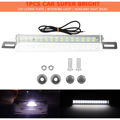 For Car SUV Truck RV 1pc 12V 7.5W Universal Xenon Tail Reverse Light Bar 6000K White LED License Plate Light Stop Lamp