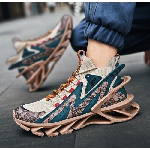 New Fashion High Top Breathable Running Shoes Blade Men Sneakers Graffiti Non-slip Sport Shoes Training Jogging Shoes Zapatillas