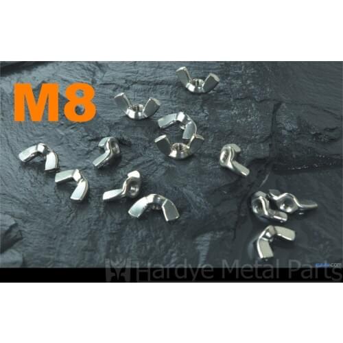 100pcs/lot DIN315 M8 Stainless steel wing nut (forged square wing/american stype)