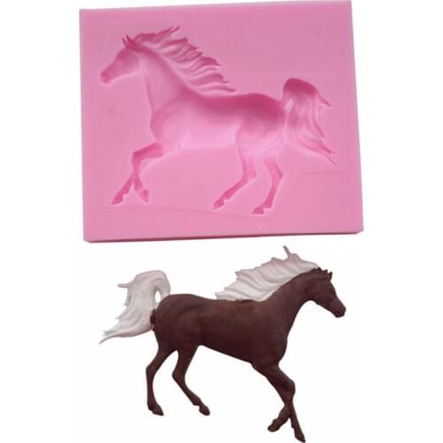 Cake Mould Baking Accessories Kitchen Gadgets 3D Horse Random Color Soap Mould Non-toxic Food Grade Silicone Chocolate Mold