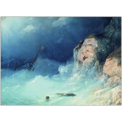 Holover Ivan Aivazovsky"The Shipwreck,1864"Romanticism Seascape Canvas Oil Painting Poster Aesthetic Home Interior Decoration