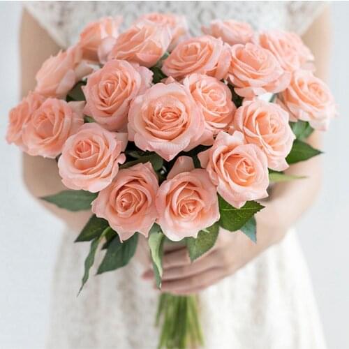 LuanQI 1Pc 47cm Artificial Flowers Silk Rose Peony Bouquet Valentines Day Gifts DIY Home Wedding Party Decoration Fake Flower