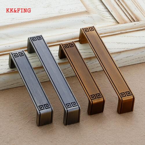 KK&FING American style Zinc Alloy Cabinet Handles Antique Kitchen Cupboard Pulls Drawer Knobs Fashion Furniture Handle Hardware