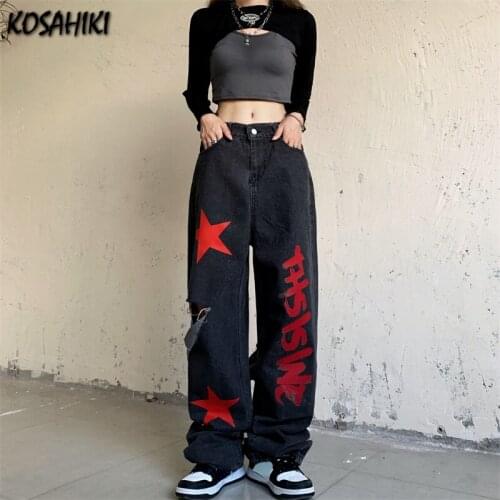 KOSAHIKI Women's Loose Jeans