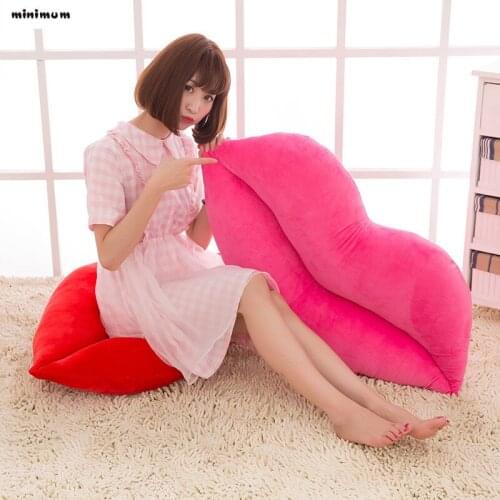 Creative lips pillow Lip plush toy Girls gifts Sleeping long pillow Sofa car cushions pp cotton soft Office nap pillow free ship