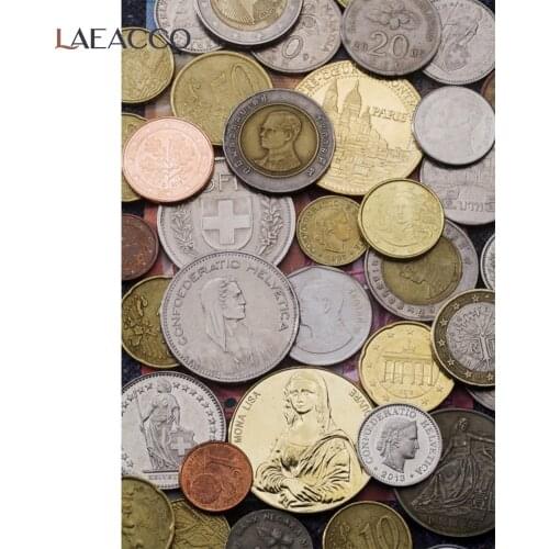 Laeacco Coins Of Different Countries Wallpaper Baby Learning Pattern Photo Backgrounds Photocall Photography Backdrops