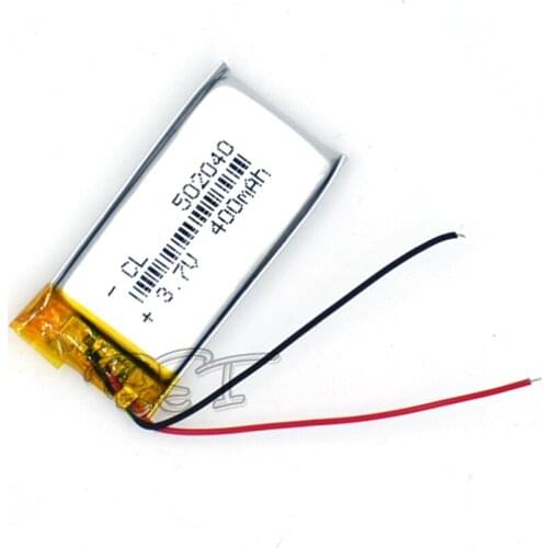 2pcs 3.7V 400 mAh Li-Polymer Rechargeable Battery 502040 Li Po ion for GPS Bluetooth MP3 MP4 MP5 Watch 052040