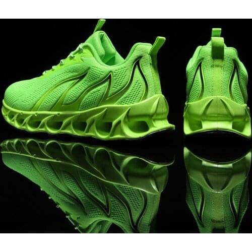 Mens Color Running Shoes Cushioning Platform Mens Sneakers Running Jogging Sports Shoes For Male Footwear Plus Size 47 Green