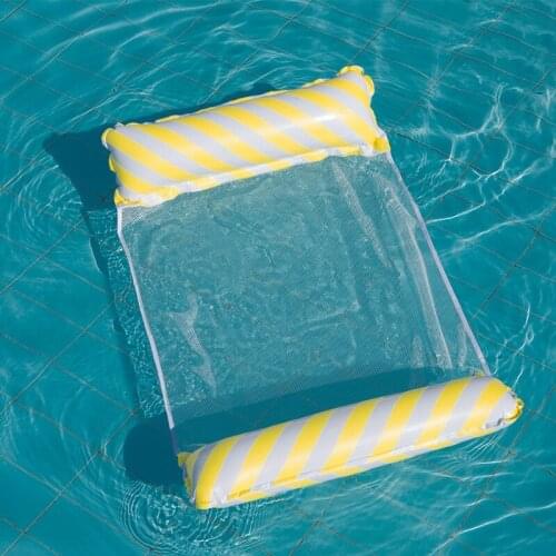 157E Pool Float Lounger, Inflatable Swimming Floating Bed Hammock for Pool with Bottom Mesh, Portable Water Hammock Lounge for