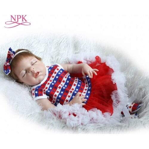 Handmade reborn baby 57cm 23inch full vinyl doll sleeping baby doll baby paying toys for girls birthday presents