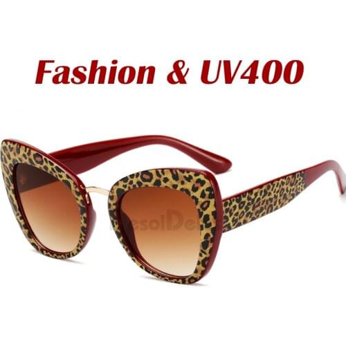 2020 Luxury Brand Women Sunglasses Oversized Brand Designer Big Frame Vintage Leopard Black Frame Sun Glasses Cateye Oculos