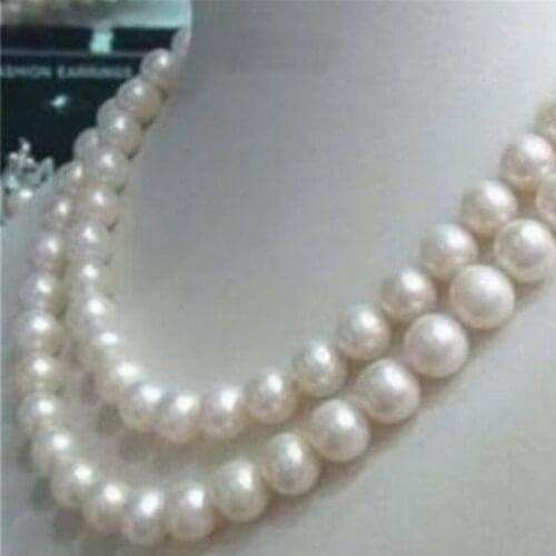 Wholesale price natural white Akoya cultured 8-9mm round pearl beads high quality necklace women best gift jewelry 34inch MY4566