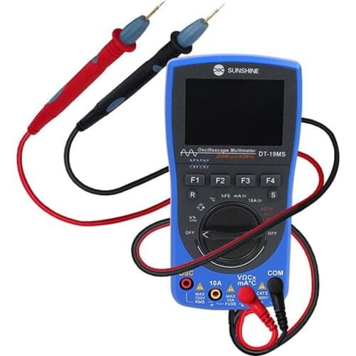 SUNSHINE 2 in 1 Oscilloscope Multimeter DC AC Voltage Current Measurer LCD Display Test Meter for Phone Repair DT-19MS
