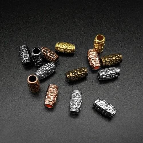 10pcs Charm big hole connection for jewelry making DIY handmade rosary pendant prayer beads bracelet metal alloy accessories