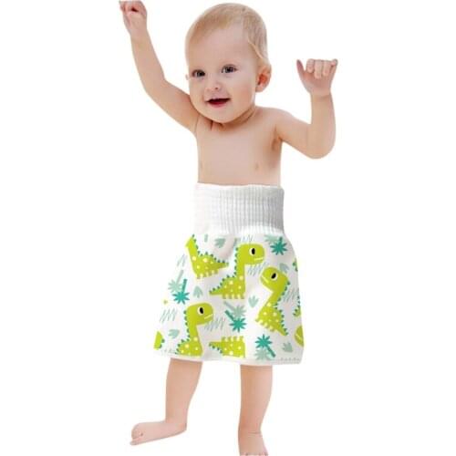 45BF 2 in 1 Comfy Infants Baby Diaper Skirt Pure Cotton Toddler Potty Training Pants High Waist Waterproof Washable Shorts