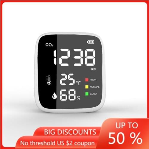 Intelligent Mini Air Quality Monitor Temperature Humidity Tester CO2 Detector Classrooms Restaurants CO2 Concentration Monitor