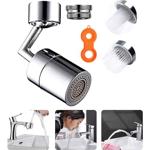 720° Rotatable Universal Splash Filter Faucet Extender Aerator Sprayer Head with Swivel Sink Faucet for Kitchen and Bathroom
