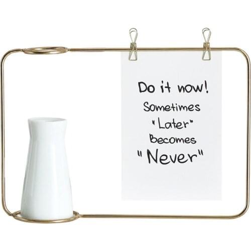 Europe Dual-use Hydroponics Vase Iron Photo Frames For Pictures Desktop Plant Vase Photo Frame Set