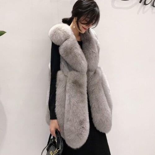Vest Vintage Real Fox Coat Women Clothes Autumn Winter Warm Slim Jacket Elegant Fur Waistcoat Chalecos Para Mujer ZL694