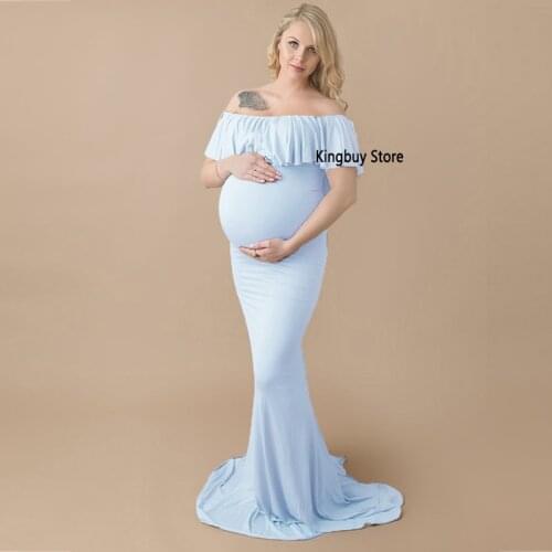 Ruffled long tail skirt for pregnant women photo shooting dress maternity dresses For photo shoot Pregnancy photography props