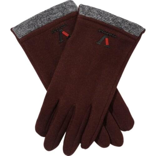 New Winter Unisex Solid Color Warm Men Cashmere Mittens Inner Fleece Gloves Thick Plush Women Touch Screen Driving Gloves