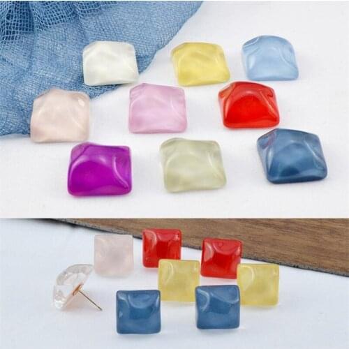 10pcs/lot New Creative Irregular Square Resin Connectors For DIY Fashion Earrings Beads Charm Jewelry Making Accessories