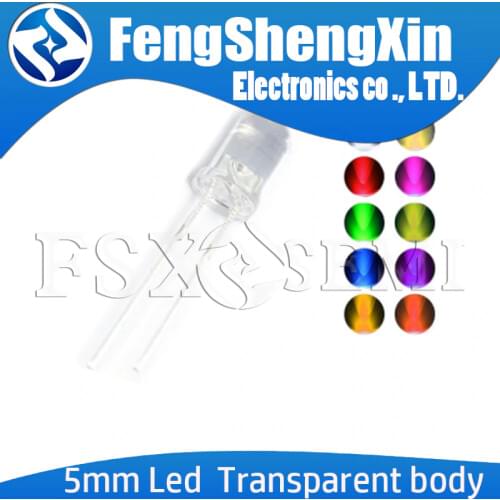 100pcs 5MM Led white/blue/red/yellow/green/pink/purple light bulbs / 5MM White Colour LED emitting diode F5 White/UV LED