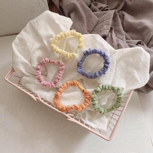 2Pcs/Set Women Candy Color Elastic Hair Bands Girls Flower Scrunchie Ponytail Holder Hair Rope Fashion Headwear Hair Accessories