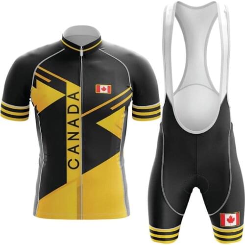 2021 Canada cycling jersey short sleeve Breathable 20D gel pad quick dry bike Shorts Triathlon ciclismo ropa hombre