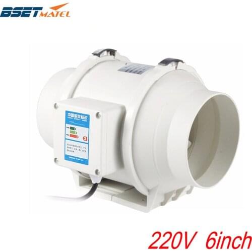 220V 6 inch Silent Wall Extractor Exhaust Duct Ventilation Fan Air Blower Window Ventilator Vent Kitchen Bathrooms Bedroom Home
