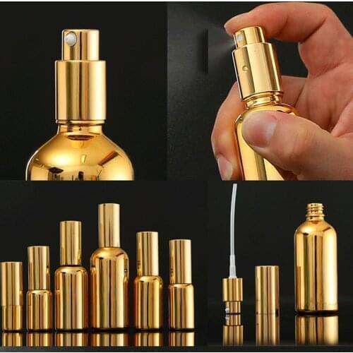 30pcs 10-100ml High-end Gold Glass Pipette Dropper Spray Perfume Container,Empty Cosmetic Essential Oil Refillable Bottle Jars