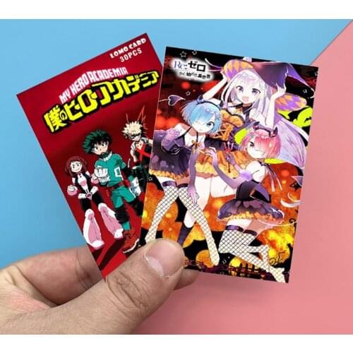 30Pcs/Box For Fans Gift Collection Anime Haikyuu!! DARLING In The FRANXX Re Mini Postcard My Hero Academia Lomo Card Photo Card