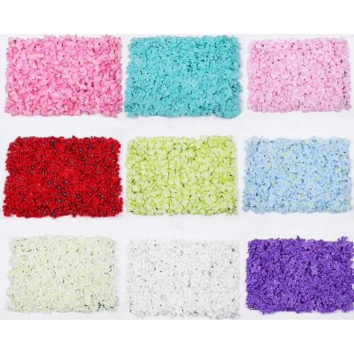 60X40CM Artificial Silk Hydrangea Flower Wall Wedding Christmas Decoration Hydrangea Party Holiday Decor Backdrop Flower Wall