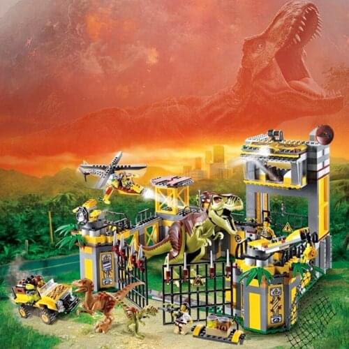 8 Pcs/Set Dinosaurs Figures Assemble Blocks Jurassic World T-REX Velociraptor Triceratops Kids Favorite Toy Xmas Birthday Gifts