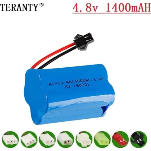 Upgrade 4.8v 1400mah NICD Battery For Rc Toys Cars Tanks Robots Guns Boats AA NI-CD 1400mah 4.8v Rechargeable Battery Pack 1PCS