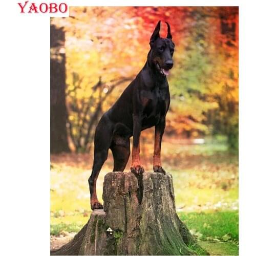 Full Square/Round Drill 5D DIY diamond painting"Doberman dog"Diamond Embroidery Cross Stitch diamond picture Home Decor Gift