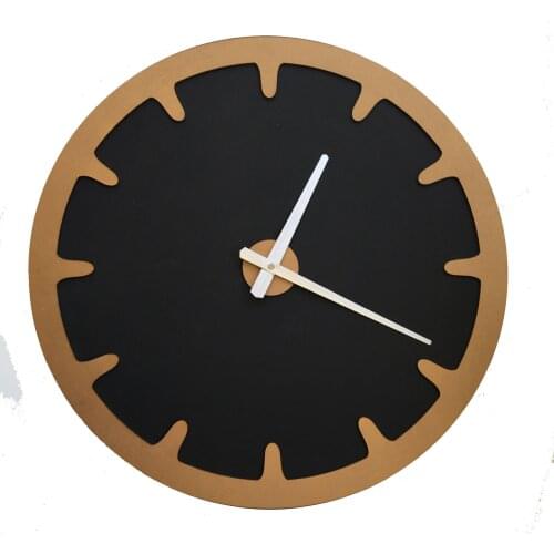 North Designed Nero Gold Bar Decorative Wall Clock 48 Cm